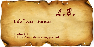Lévai Bence névjegykártya